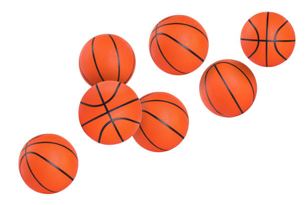 istock Many basketball balls flying on white background 2177329279