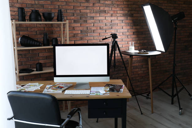 istock Shooting food in photo studio with professional equipment, focus on computer 2177329309