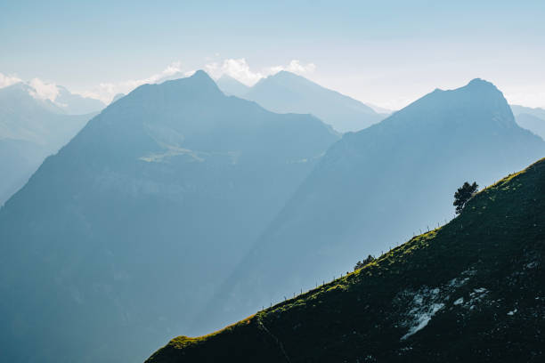 istock Elevated view of meadows and mountains, Swiss Alps 2177330112