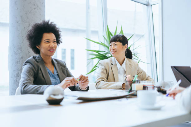 istock Two colleagues in a teamwork business meeting 2177333132