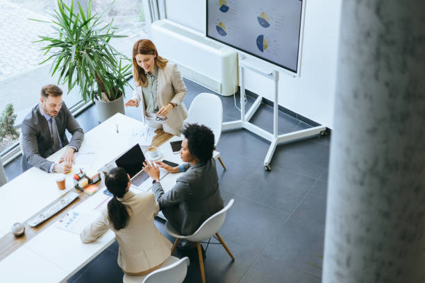 istock Top view of an office business discussion 2177333133