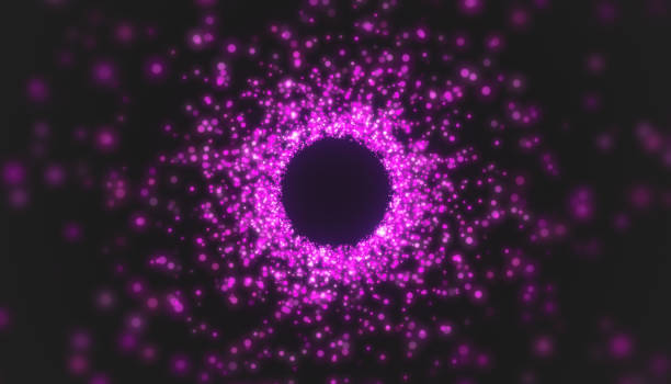 istock Illustation of pink particles in a tunnel. 2177342940