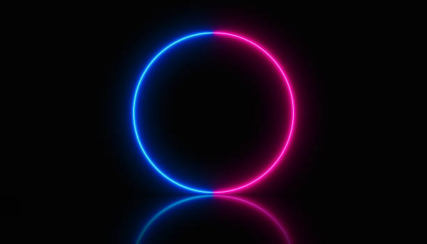 istock Illustration of a glowing neon circle in different colors 2177343202