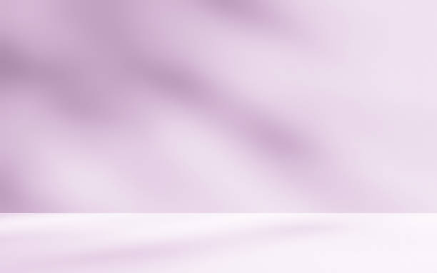 istock Empty purple studio room for product presentation with shadow of tree leaves on the wall. 2177344284