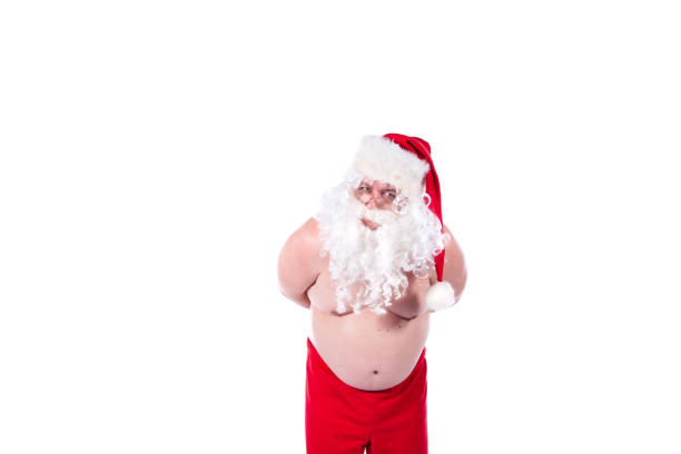 istock Santa Claus is on a diet. White background. 2177351890
