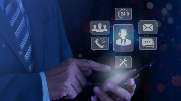 istock Business man use smartphone customer service, Assistance, Solutions, Satisfaction, and Accessibility. Technical support customer service call center 24-7 online 2177352023