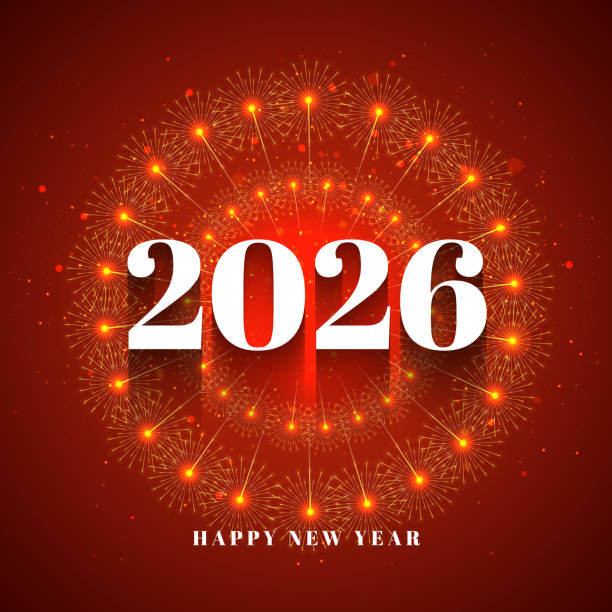The Year 2026 Logo And Fireworks Stock Download Image The Year 2026 Logo And Fireworks 