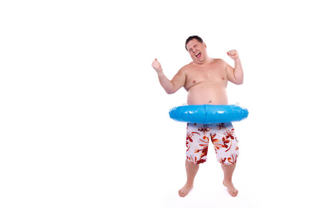 Happy man. White background.
