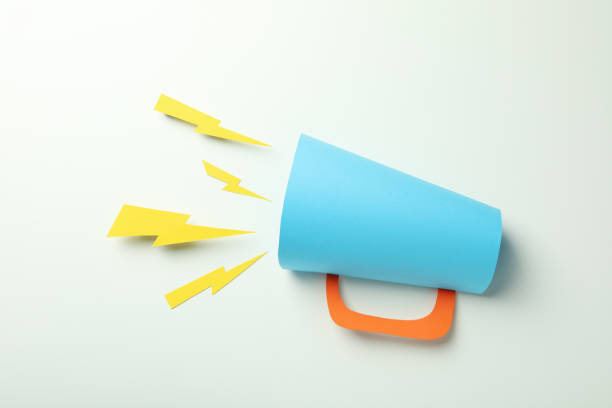 istock Important announcement or message concept with decorative megaphone 2177354921