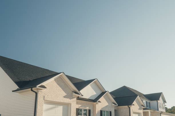 istock North Carolina Homes - Neighborhood - Brick Duplex - Double Unit - Copy Space 2177355123