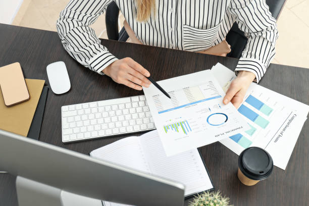 istock Young business woman working at her workplace 2177358511