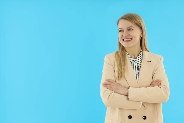 istock Young attractive business woman, space for text 2177358744