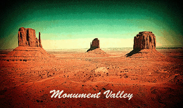 Retro Style Postcard of Monument Valley