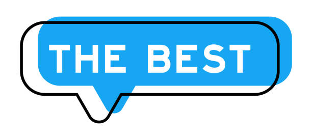 istock Speech banner and blue shade with word the best on white background 2177361228