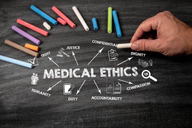 istock MEDICAL ETHICS. Black scratched textured chalkboard background 2177362948