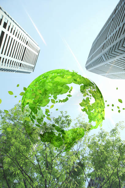 In recent years, issues such as global warming have become more serious. This globe depicting the earth with bright green leaves is perfect as an ecological image.