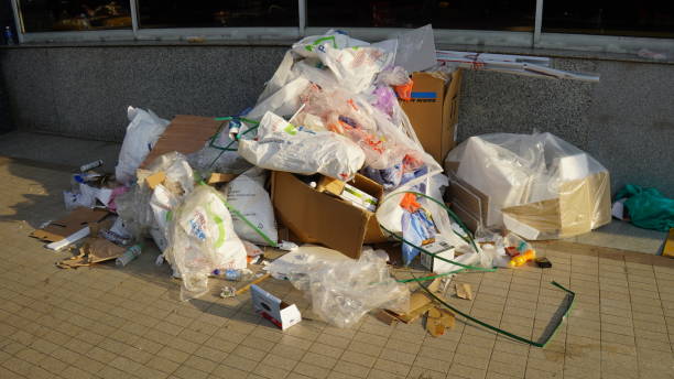 istock Piles of styrofoam, plastic, iron, and cardboard waste 2177365332