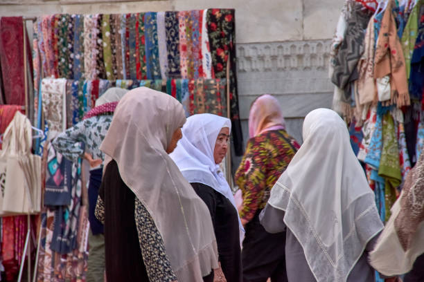 Keren, Eritrea - November 03, 2019: Young Muslim Woman in Traditional dress on the Keren street
