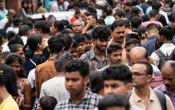 Crowd of people to shop at a street market ahead of Durga Puja festival on October 7, 2024 in Guwahati, India. Shopping ahead of Durga Puja is a major event, as people prepare for the celebration.