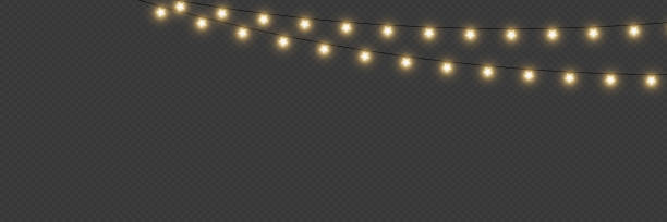 istock Christmas lights. Glowing garland of light and light bulbs. 2177376096
