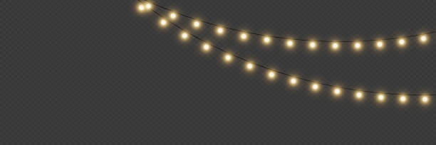 istock Christmas lights. Glowing garland of light and light bulbs. 2177376172