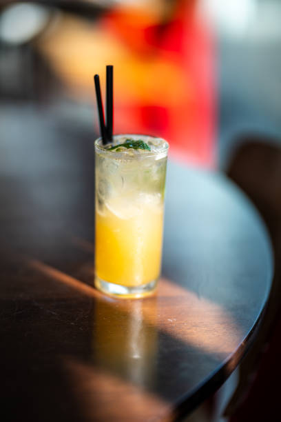 istock Cold mocktail made with orange, pineapple juice, coconut water and ice with mint leaves. 2177378485