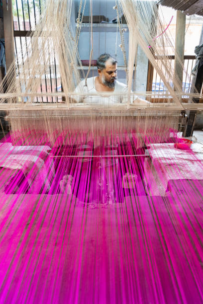 Traditional way to work on textile industry..hand made