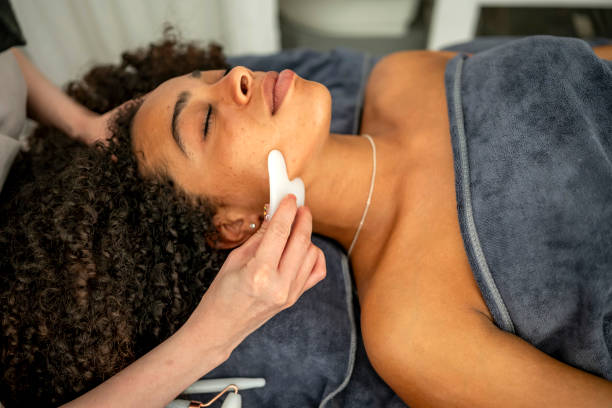 istock Relaxing Facial Massage with Gua Sha 2177381159