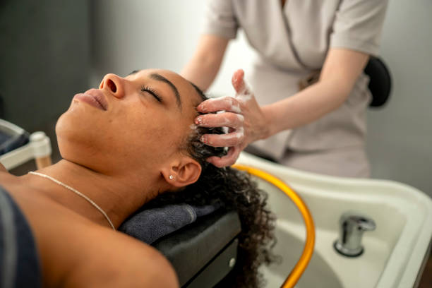 istock Relaxing Hair Wash at Salon 2177381175