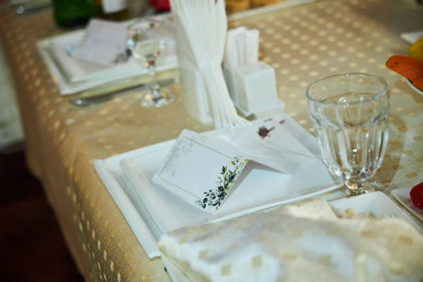 istock Table setting. A card for the guest's name. Holiday Decor 2177381483