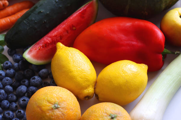 istock Healthy Produce On White Background 2177386700