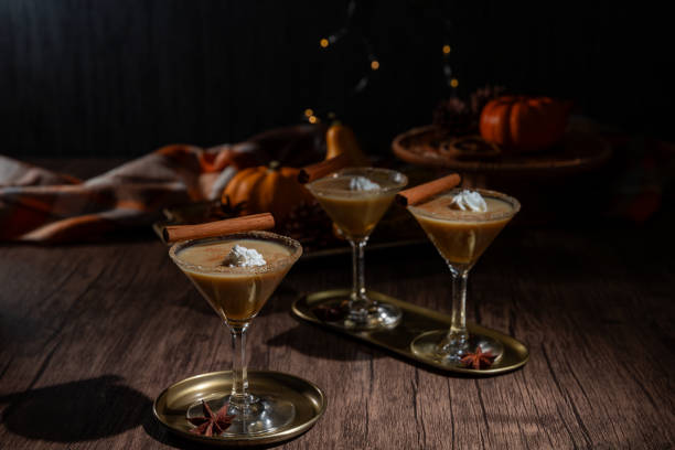 istock Creamy martini cocktail or liquor with pumpkin 2177389845
