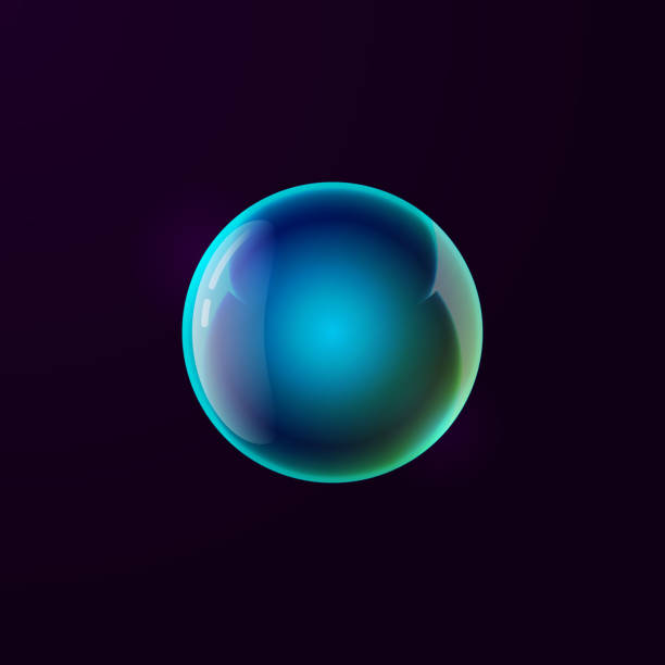 istock Multicoloured glass ball on a black background. Christmas glass ball 2177391485