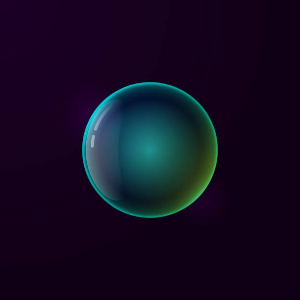istock Multicoloured glass ball on a black background. Christmas glass ball 2177391556