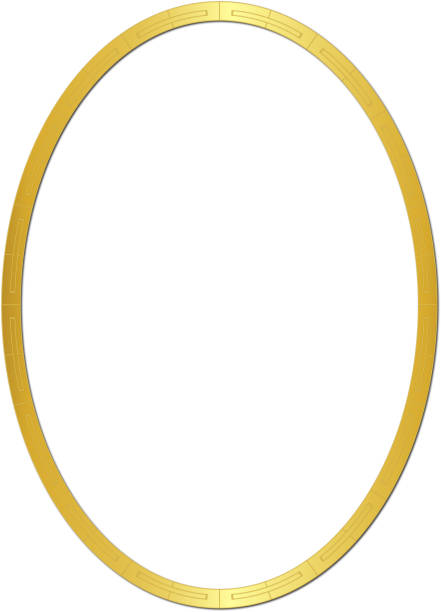 istock Gold oval Frame  gold frames Picture Frame luxury golden frame gold picture frame golden border vector framework banner Gilded Frame Ornate decoration decorative element template isolated background 2177402471