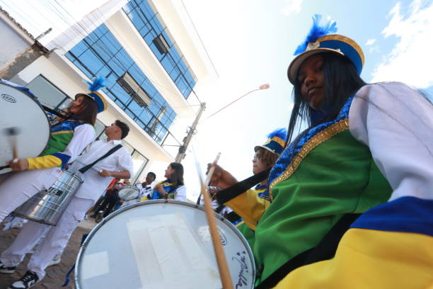 boninal, bahia, brazil - october 2, 2024: marching band from a public school in Bahia.