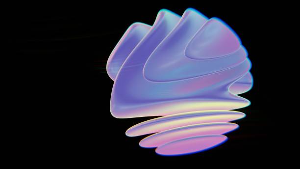 istock Abstract Organic 3D Shape with Soft Pastel Colors on Black Background 2177418031