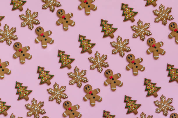 istock Gingerbread Cookie Ornament on Pink Background 2177420422