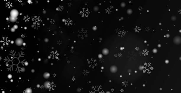 istock Snowflake design. Winter. Snowfall. White and blue. Scattered snowflakes. December theme. Snowy landscape. Hurricane. Christmas cards. on black background. Vector snow 2177422755