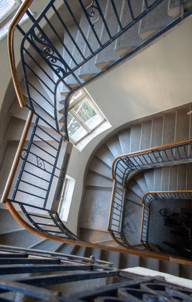 istock Staircase in a building liminal space in old building. 2177427079
