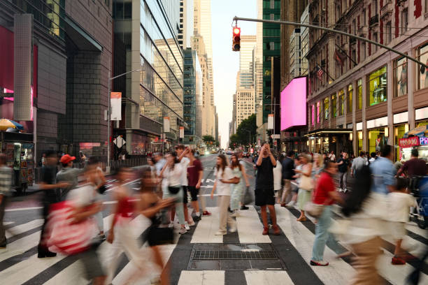 istock Crowd walking on crosswalk in new york city 2177429265