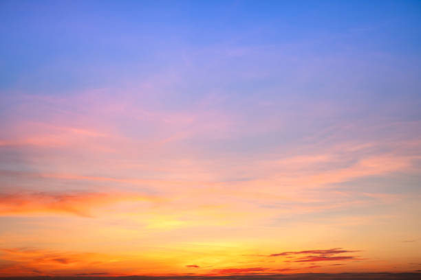 istock Beautiful , luxury soft gradient orange gold clouds and sunlight on the blue sky perfect for the background, take in everning,Twilight, Large size, high definition landscape photo 2177429631