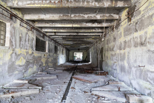 istock Old ruined tunnel without people 2177432804