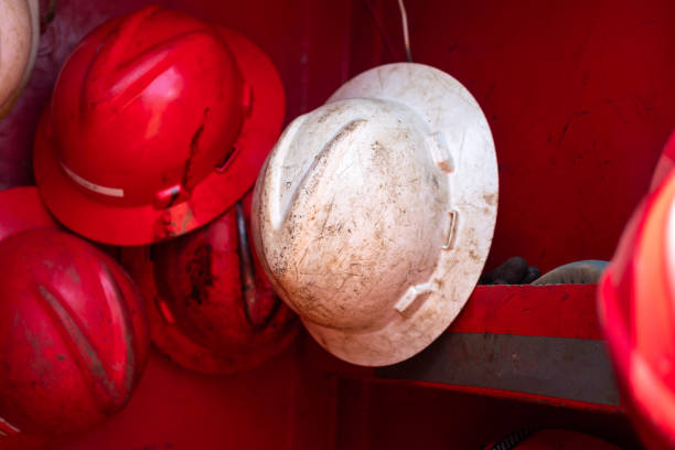 istock A safety helmet or hardhat, safety PPE for construction worker. 2177436381