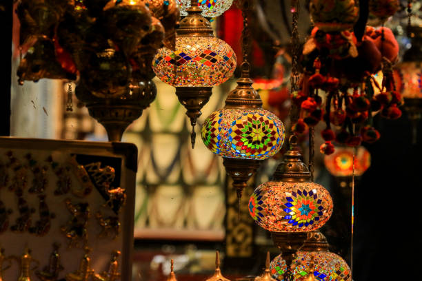 istock Explore the vibrant souvenir market in Oman featuring colorful lanterns and decorative items popular among tourists 2177436483