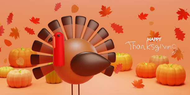 istock Fall creative concept pumpkin matte scene 3D rendering. Thanksgiving seasonal sale design. Autumn art presentation. Trendy holiday decorations with turkey 2177438514