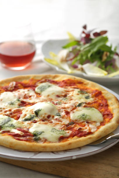 Different types of pizza served at a pizza restaurant