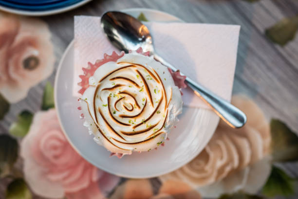 Close-up of a lemon pie in a restaurant