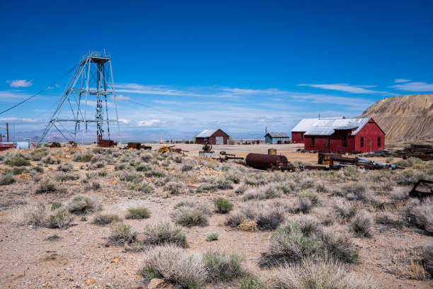 istock Old abandoned silver mine in Tonopah, Nevada. Rusty buildings and machines 2177441763