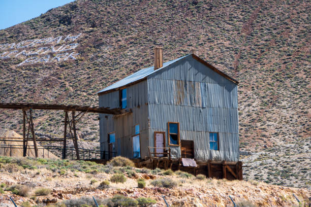 istock Old abandoned silver mine in Tonopah, Nevada. Rusty buildings and machines 2177441773